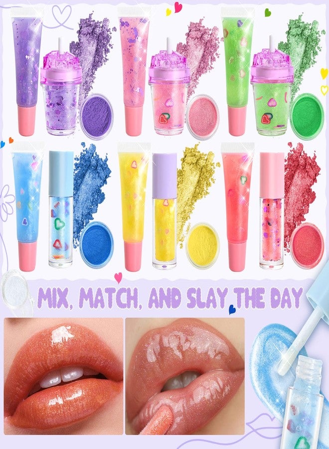 Jcoos Lip Gloss Making Kit, Fun Lip Gloss Kit to Make Your Own Lip Gloss for Girls, Women, Teens with Moisturizing Lipgloss Base, Flavored Oil,Tubes, Pigments Lipgloss Set Gift for Beginner Women - Image 2
